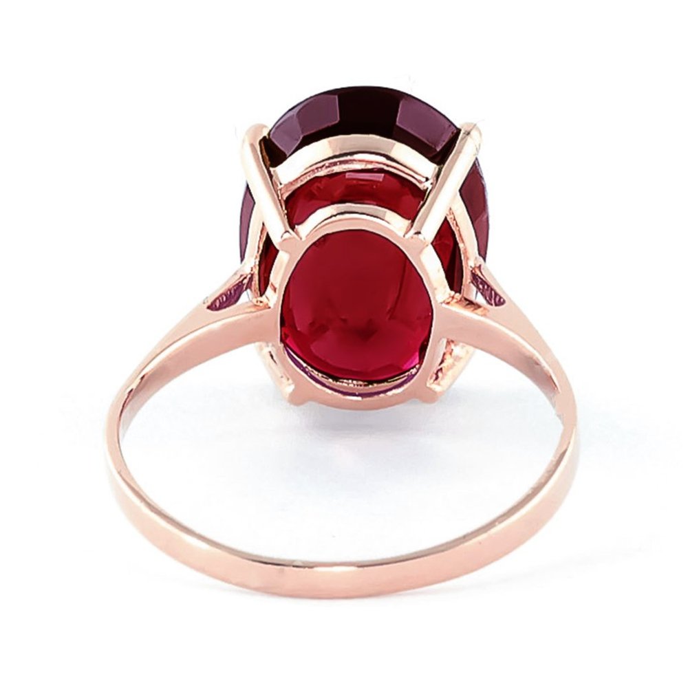 14K. SOLID GOLD RING WITH NATURAL OVAL RUBY - Picture 4 of 8